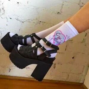 UNIF Julian platform sandal heels RARE goth y2k